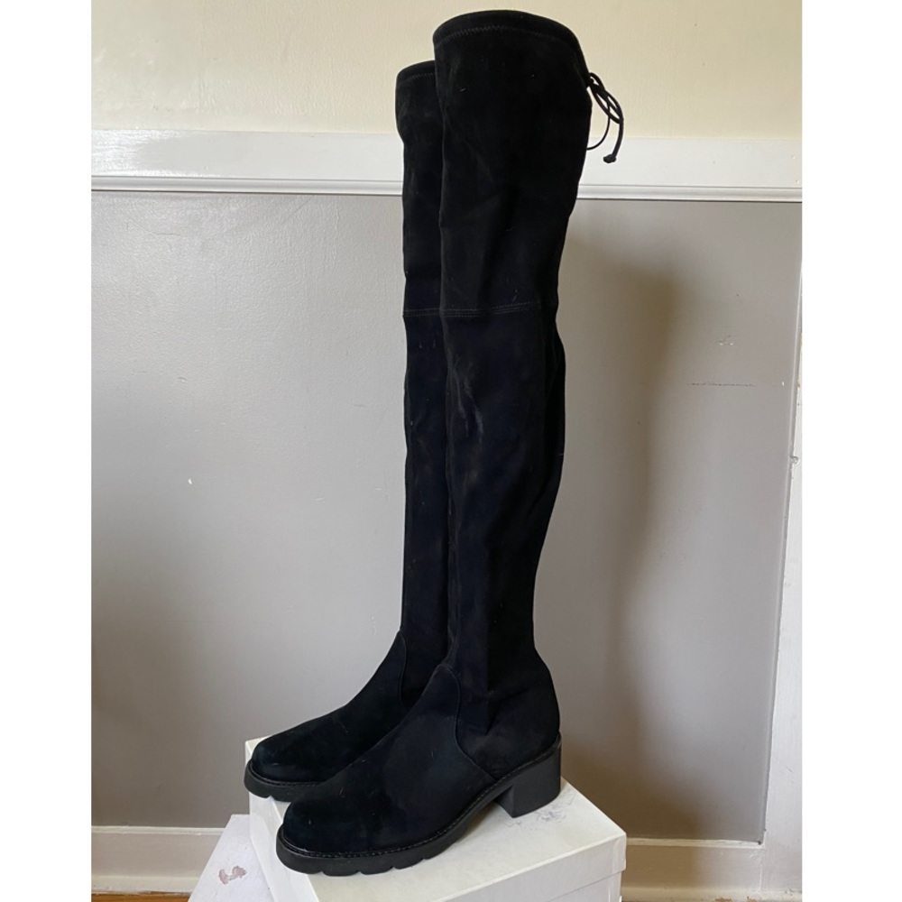 Stuart Weitzman Flannery Boot Black Suede